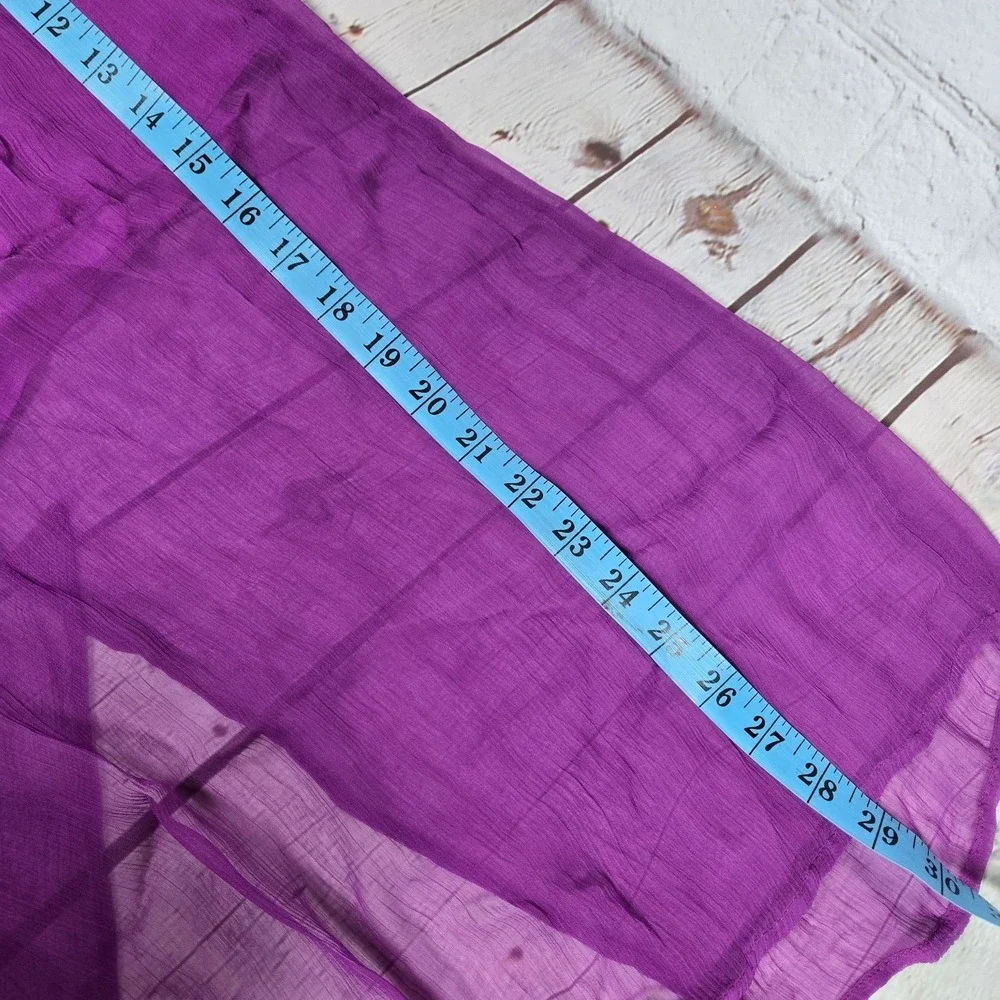 J. Crew Gwyneth‎ layered slip skirt crinkle chiffon Neon Vibrant Purple XXS NWT